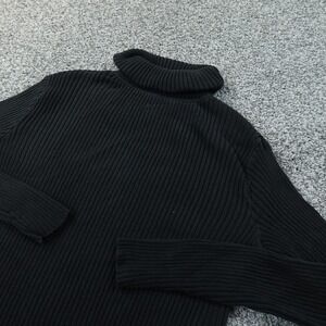 VTG Gap Sweater Womens M Black Rib Knit Turtleneck Long Sleeve Top 90s Y2K USA